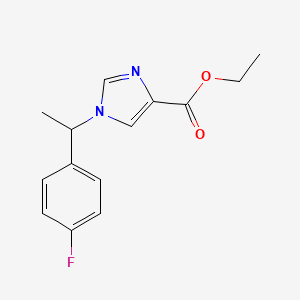 molecular formula C14H15FN2O2 B11766759 Ethyl 1-(1-(4-fluorophenyl)ethyl)-1H-imidazole-4-carboxylate 