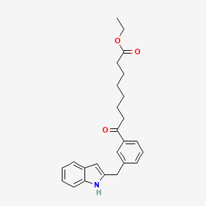 molecular formula C25H29NO3 B11766764 Ethyl 8-{3-[(1H-indol-2-yl)methyl]phenyl}-8-oxooctanoate CAS No. 898761-23-4