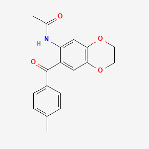 molecular formula C18H17NO4 B11766792 N-(7-(4-Methylbenzoyl)-2,3-dihydrobenzo[b][1,4]dioxin-6-yl)acetamide 