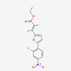 molecular formula C15H12ClNO5 B11766818 Ethyl 3-(5-(2-chloro-4-nitrophenyl)furan-2-yl)acrylate 