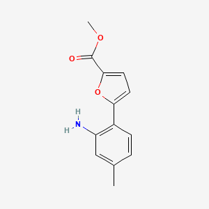 molecular formula C13H13NO3 B11766849 Methyl 5-(2-amino-4-methylphenyl)furan-2-carboxylate CAS No. 886494-26-4