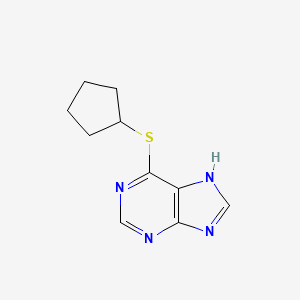 molecular formula C10H12N4S B11766933 7H-Purine, 6-(cyclopentylthio)- CAS No. 6974-88-5