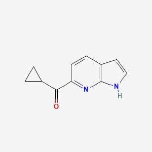 molecular formula C11H10N2O B11766959 Cyclopropyl(1H-pyrrolo[2,3-B]pyridin-6-YL)methanone 