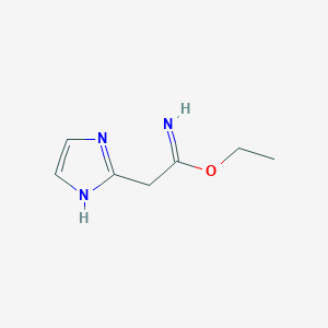 molecular formula C7H11N3O B11766980 ethyl 2-(1H-imidazol-2-yl)ethanimidate CAS No. 782420-08-0
