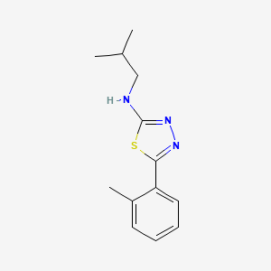 molecular formula C13H17N3S B11766985 N-Isobutyl-5-(o-tolyl)-1,3,4-thiadiazol-2-amine 