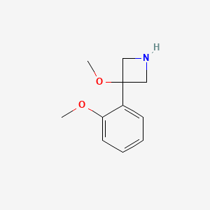 molecular formula C11H15NO2 B11767018 3-Methoxy-3-(2-methoxyphenyl)azetidine 