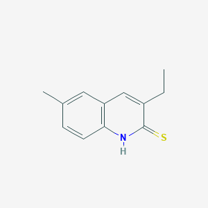 molecular formula C12H13NS B11767037 3-Ethyl-6-methylquinoline-2-thiol 
