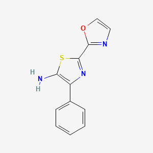 molecular formula C12H9N3OS B11767075 2-(Oxazol-2-yl)-4-phenylthiazol-5-amine 