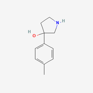 molecular formula C11H15NO B11767138 3-(p-Tolyl)pyrrolidin-3-ol 