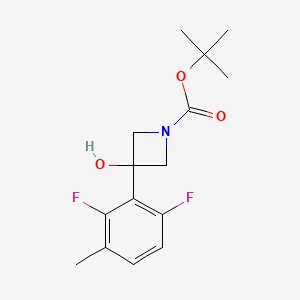 molecular formula C15H19F2NO3 B11767198 tert-Butyl 3-(2,6-difluoro-3-methylphenyl)-3-hydroxyazetidine-1-carboxylate 
