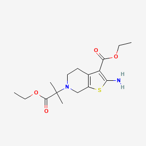 molecular formula C16H24N2O4S B11767228 Ethyl 2-amino-6-(1-ethoxy-2-methyl-1-oxopropan-2-yl)-4,5,6,7-tetrahydrothieno[2,3-c]pyridine-3-carboxylate 