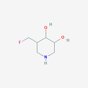 molecular formula C6H12FNO2 B11767252 5-(Fluoromethyl)piperidine-3,4-diol 