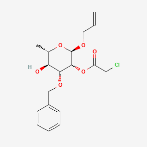 molecular formula C18H23ClO6 B11767259 Allyl 3-O-benzyl-2-O-chloroacetyl-a-L-rhamnopyranoside 