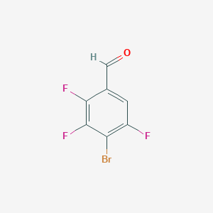 molecular formula C7H2BrF3O B11767279 4-Bromo-2,3,5-trifluorobenzaldehyde 