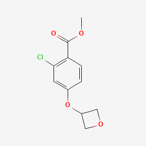 molecular formula C11H11ClO4 B11767331 Methyl 2-chloro-4-(oxetan-3-yloxy)benzoate 