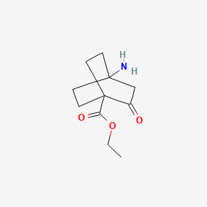 molecular formula C11H17NO3 B11767341 Ethyl 4-amino-2-oxobicyclo[2.2.2]octane-1-carboxylate 