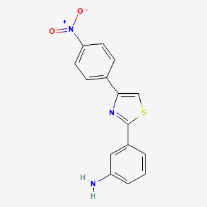 molecular formula C15H11N3O2S B11767348 3-(4-(4-Nitrophenyl)thiazol-2-yl)aniline 