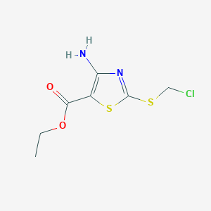 molecular formula C7H9ClN2O2S2 B11767489 Ethyl 4-amino-2-(chloromethylthio)thiazole-5-carboxylate 