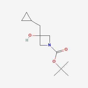 molecular formula C12H21NO3 B11767519 Tert-butyl 3-(cyclopropylmethyl)-3-hydroxyazetidine-1-carboxylate 