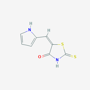 molecular formula C8H6N2OS2 B11767525 5-((1H-Pyrrol-2-yl)methylene)-2-thioxothiazolidin-4-one 