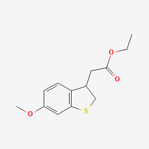 molecular formula C13H16O3S B11767576 Ethyl 2-(6-methoxy-2,3-dihydrobenzo[b]thiophen-3-yl)acetate 