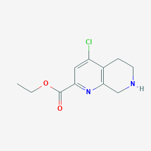 molecular formula C11H13ClN2O2 B11767591 Ethyl 4-chloro-5,6,7,8-tetrahydro-1,7-naphthyridine-2-carboxylate 
