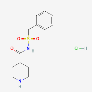 molecular formula C13H19ClN2O3S B11767654 N-(benzylsulfonyl)piperidine-4-carboxamide hydrochloride 