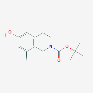 molecular formula C15H21NO3 B11767712 tert-Butyl 6-hydroxy-8-methyl-3,4-dihydroisoquinoline-2(1H)-carboxylate 