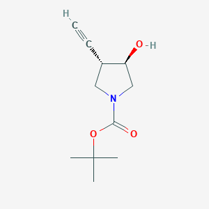 molecular formula C11H17NO3 B11767740 tert-butyl (3S,4R)-3-ethynyl-4-hydroxypyrrolidine-1-carboxylate 