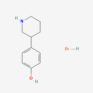 molecular formula C11H16BrNO B11767748 4-(Piperidin-3-yl)phenol hydrobromide 