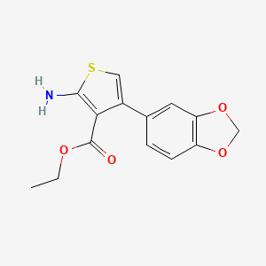 molecular formula C14H13NO4S B11767910 Ethyl 2-amino-4-(benzo[d][1,3]dioxol-5-yl)thiophene-3-carboxylate 