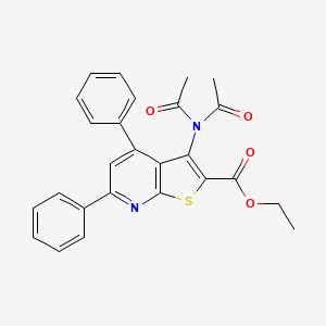molecular formula C26H22N2O4S B11767953 Ethyl 3-(N-acetylacetamido)-4,6-diphenylthieno[2,3-b]pyridine-2-carboxylate 