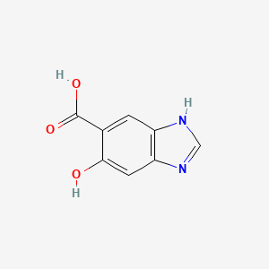 molecular formula C8H6N2O3 B11767996 5-Hydroxy-1H-benzimidazole-6-carboxylic acid CAS No. 92222-06-5