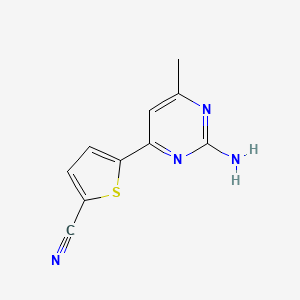 molecular formula C10H8N4S B11768033 5-(2-Amino-6-methylpyrimidin-4-yl)thiophene-2-carbonitrile CAS No. 913322-64-2