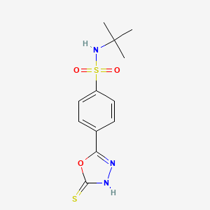 molecular formula C12H15N3O3S2 B11768061 N-(tert-Butyl)-4-(5-mercapto-1,3,4-oxadiazol-2-yl)benzenesulfonamide 