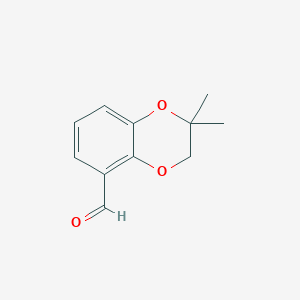 molecular formula C11H12O3 B11768066 2,2-Dimethyl-2,3-dihydrobenzo[b][1,4]dioxine-5-carbaldehyde 