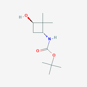 molecular formula C11H21NO3 B11768088 tert-Butyl ((1R,3R)-3-hydroxy-2,2-dimethylcyclobutyl)carbamate 
