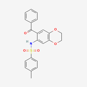 molecular formula C22H19NO5S B11768105 N-(7-Benzoyl-2,3-dihydrobenzo[b][1,4]dioxin-6-yl)-4-methylbenzenesulfonamide 