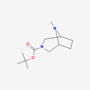 molecular formula C12H22N2O2 B11768121 tert-Butyl 8-methyl-3,8-diazabicyclo[3.2.1]octane-3-carboxylate 