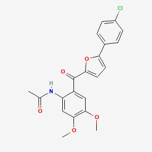molecular formula C21H18ClNO5 B11768183 N-(2-(5-(4-Chlorophenyl)furan-2-carbonyl)-4,5-dimethoxyphenyl)acetamide 