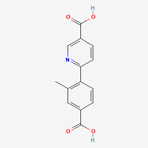 molecular formula C14H11NO4 B11768206 6-(4-Carboxy-2-methylphenyl)nicotinic acid 