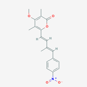 4-methoxy-3,5-dimethyl-6-[(1E,3E)-3-methyl-4-(4-nitrophenyl)buta-1,3-dienyl]pyran-2-one