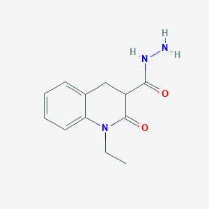 molecular formula C12H15N3O2 B11768220 1-Ethyl-2-oxo-1,2,3,4-tetrahydroquinoline-3-carbohydrazide 