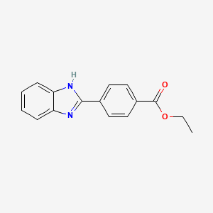 molecular formula C16H14N2O2 B11768272 Ethyl 4-(1H-benzo[d]imidazol-2-yl)benzoate 