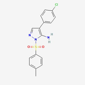 molecular formula C16H14ClN3O2S B11768290 4-(4-Chlorophenyl)-1-tosyl-1H-pyrazol-5-amine 
