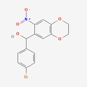 molecular formula C15H12BrNO5 B11768300 (4-Bromophenyl)(7-nitro-2,3-dihydrobenzo[b][1,4]dioxin-6-yl)methanol 