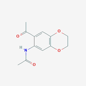 molecular formula C12H13NO4 B11768325 N-(7-acetyl-2,3-dihydro-1,4-benzodioxin-6-yl)acetamide CAS No. 63546-20-3