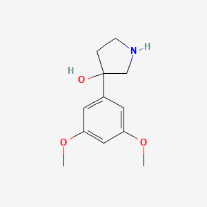 molecular formula C12H17NO3 B11768377 3-(3,5-Dimethoxyphenyl)pyrrolidin-3-ol 