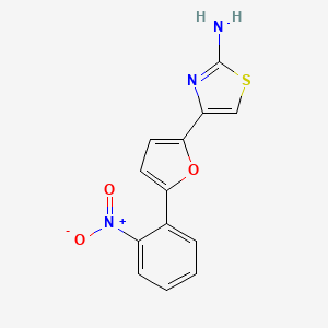 molecular formula C13H9N3O3S B11768381 4-(5-(2-Nitrophenyl)furan-2-yl)thiazol-2-amine 