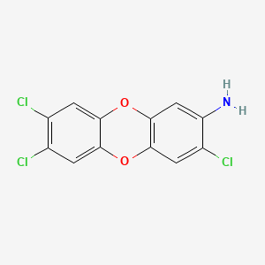 molecular formula C12H6Cl3NO2 B11768400 Dibenzo(b,e)(1,4)dioxin-2-amine, 3,7,8-trichloro- CAS No. 71721-80-7